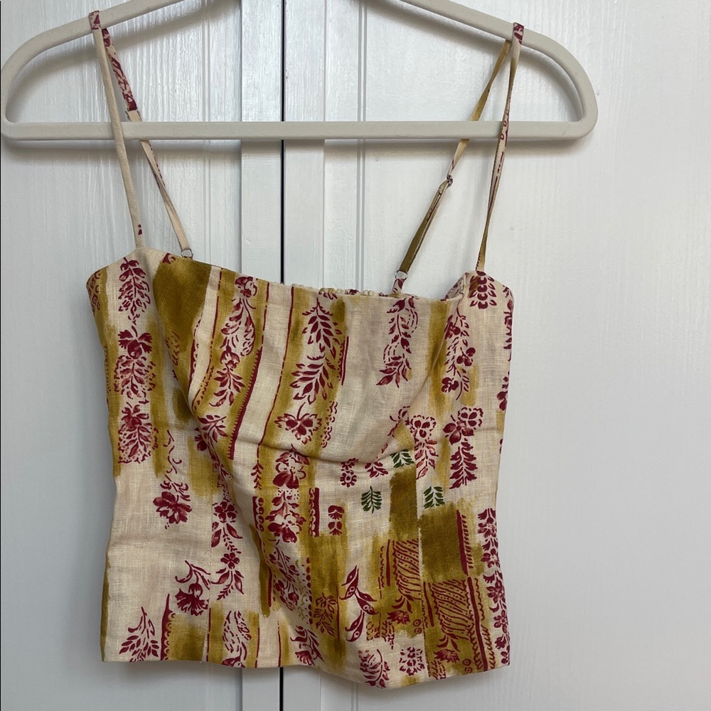 Reformation linen corset top